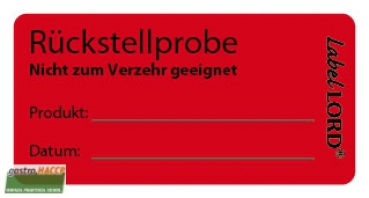 Label R�ckstellprobe