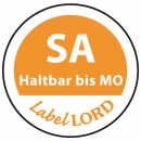 Tagesetikett Sa haltbar bis Mo