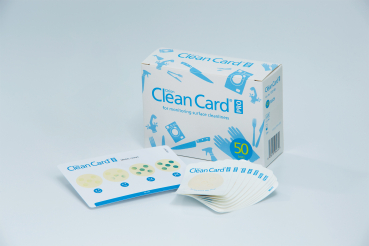 Hygiene Schnelltest amfora Orion Clean Card® PRO = 50 Kontrollkarten - Bildkarte zur Auswertung - mehrsprachige Bedienungsanleitung  Die Clean Card® PRO: • Unkompliziert durchzuführend