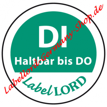 "Di" haltbar-bis (2 x 500 St.) FLUSHLABEL-Qualität