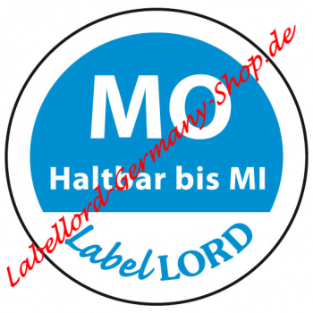 "Mo" haltbar-bis (2 x 500 St.) FLUSHLABEL-Qualität