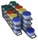 Pro-Mat P 5 Rückstellprobensystem für 5 Proben/Tag - 7 Tage Rückstellzeit(7 CNS-Kästen mit Griff, 35 Becher / 3 Farben, 250 ml)