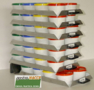 Pro-Mat P8 - Rückstellprobensystem für 8 Proben/Tag - 7 Tage Rückstellzeit(7 CNS-Kästen mit Griff, 56 Becher 250 ml in 3 Farben)