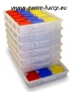 Pro-Mat P 15 - Rückstellprobensystem für 15 Proben/Tag - 7 Tage Rückstellzeit(7 Kunststoffkisten + 105 Becher 250 ml in 3 Farben)